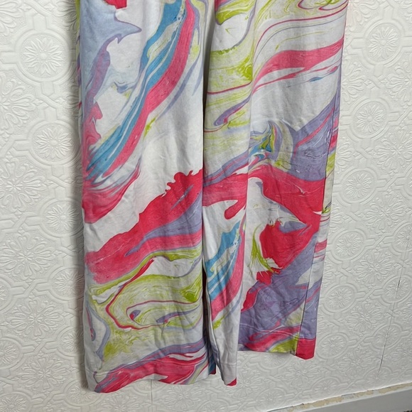 Nike Jumpsuit Pastel Watercolors Neon Artsy Fleece Mock Neck Sleeveless Pink - Picture 7 of 9